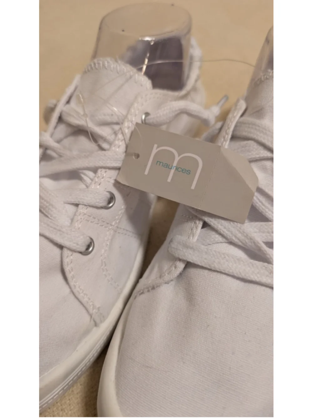 Maurices White Canvas Slip-on Lace Up Women's US Size 11 F109